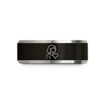 anniversary present for her – black & gray tungsten stepmom heart wedding band