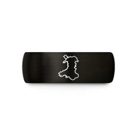 unique presents for women – black & gold tungsten wales wedding band