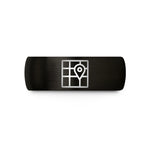 anniversary present for couples – black tungsten map grid ticks wedding band