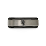 personalized rings for couples – black & blue & gray tungsten rope coil wedding band