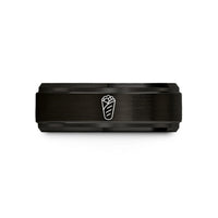 anniversary presents for couples – black & rose gold tungsten shawarma wrap wedding band