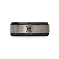 personalized presents for partners – black & gray tungsten solder wire coil wedding band