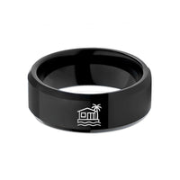 men's wedding band present – black tungsten beach house wedding band