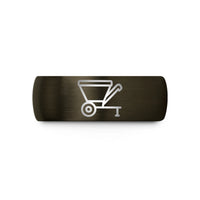 men's tungsten ring – gunmetal & black tungsten grain cart wedding band