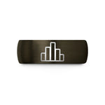 custom rings for couples – gunmetal & black tungsten histogram graph wedding band