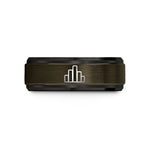 custom rings for couples – gunmetal & black tungsten histogram graph wedding band