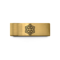 men’s comfort fit rings – gold tungsten snowflake cookie wedding band