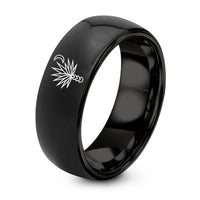 Gift Anniversarys for Him – black tungsten yucca moon ring
