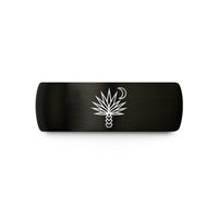 unique rings for him – black tungsten yucca moon wedding band