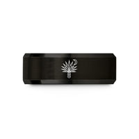 tungsten bands for men – black tungsten yucca moon wedding band