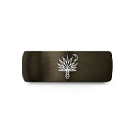 comfortable fit bands – gunmetal & black tungsten yucca moon wedding band