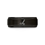 men's black tungsten ring – black tungsten hockey stick puck wedding band