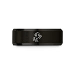 tungsten wedding bands men – black tungsten rearing horse wedding band
