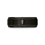 anniversary present for him – black tungsten rod of asclepius wedding band