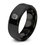 unique rings for couples – black tungsten skull vines ring