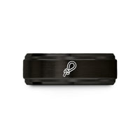 unique presents for men – black tungsten soft shackle loop wedding band