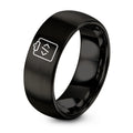 Clipboard Code – Tungsten Wedding Band, 8 mm, Black Comfort-Fit Unisex