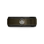 engraved rings for him – gunmetal & black tungsten elevation circle wedding band