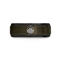 engraved rings for him – gunmetal & black tungsten elevation circle wedding band