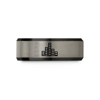 anniversary presents for him – black & gray tungsten equalizer bars wedding band