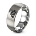 Equalizer Bars – Tungsten Wedding Band, 8 mm, Gray Comfort-Fit Unisex