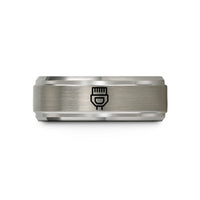 unique mens anniversary ring – silver tungsten ethernet plug rj45 wedding band