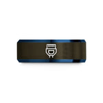 unique mens anniversary ring – gunmetal & blue tungsten ethernet plug rj45 wedding band