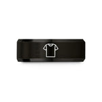 unisex tungsten wedding band – black tungsten jersey wedding band