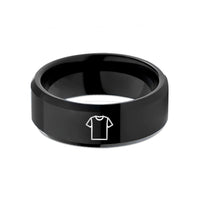 couples tungsten band set – black tungsten jersey wedding band