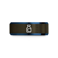 tungsten bands for him – gunmetal & blue tungsten reagent bottle wedding band