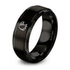Bald Eagle – Tungsten Wedding Band, 8 mm, Black Comfort-Fit Unisex