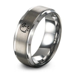 gray tungsten bald eagle ring