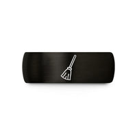 unique presents for her – black & gold tungsten broomstick wedding band