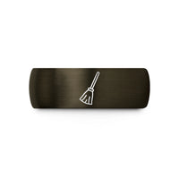 unique presents for her – gunmetal & rose gold tungsten broomstick wedding band