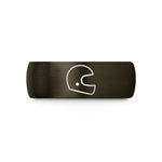 top present ideas mom – gunmetal & black tungsten open face helmet wedding band