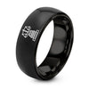Scales over Capitol – Tungsten Wedding Band, 8 mm, Black Comfort-Fit Unisex