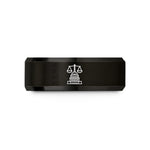 personalized presents for mom – black tungsten scales over capitol wedding band