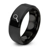 Bass Drum Beater – Tungsten Wedding Band, 8 mm, Black Comfort-Fit Unisex