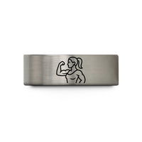 special anniversary present ideas – grey tungsten bodybuilder flex wedding band