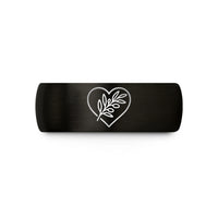 romantic presents for spouse – black & rose gold tungsten olive branch heart wedding band