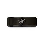 unique presents for wife – black tungsten olive branch heart wedding band