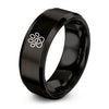 Rabbit Heart – Tungsten Wedding Band, 8 mm, Black Comfort-Fit Unisex