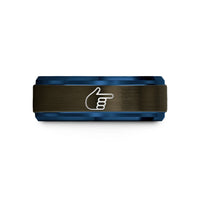 best anniversary presents her – gunmetal & blue tungsten hand pointer wedding band