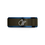 best anniversary presents her – gunmetal & blue tungsten hand pointer wedding band