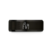 1 year anniversary ideas – black & rose gold tungsten mother daughter wedding band