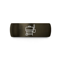 personalized jewelry for her – gunmetal & rose gold tungsten offset smoker wedding band