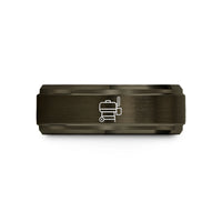 best presents for her – gunmetal & rose gold tungsten offset smoker wedding band