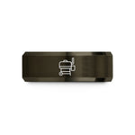 personalized jewelry for her – gunmetal & rose gold tungsten offset smoker wedding band