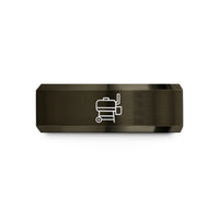 personalized jewelry for her – gunmetal & rose gold tungsten offset smoker wedding band