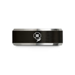 celebration ring for her – black & silver tungsten remembrance poppy wedding band